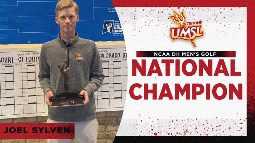 UMSL高级乔尔·西尔文（Joel Sylven）在NCAA II级男子高尔夫锦标赛上加冕了个人冠军